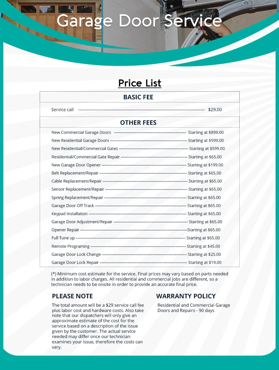 Garage Door Mobile Service Repair Germantown, MD 301-245-0242