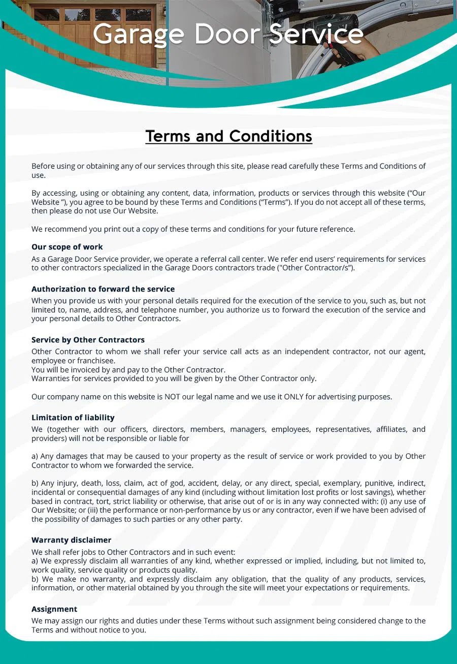 Garage Door Mobile Service Repair Germantown, MD 301-245-0242